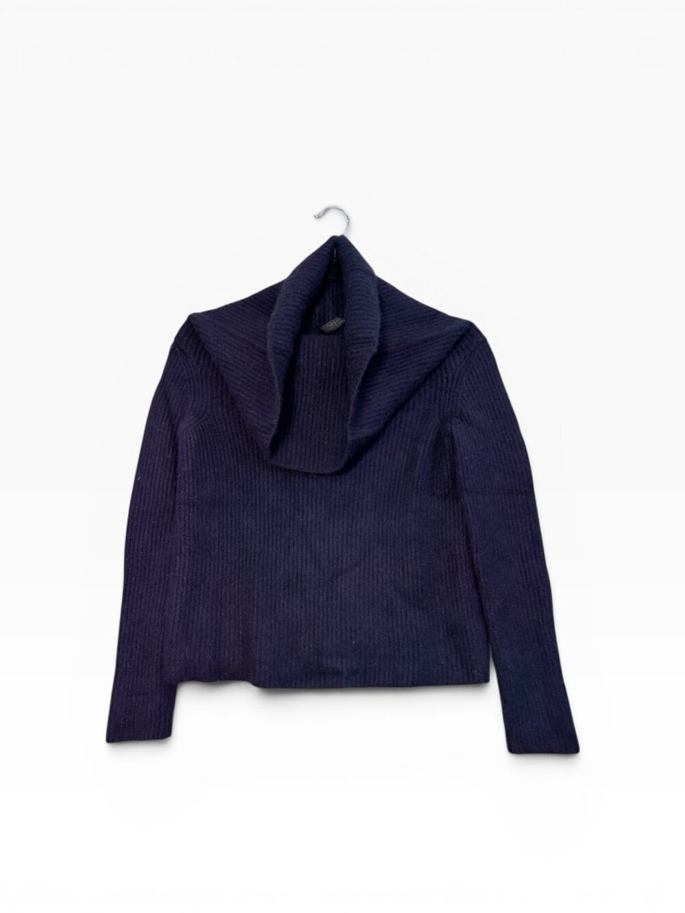 THE ROW Women's Wide Turtleneck 100% Cashmere Navy Sweater Made in USA Size XS